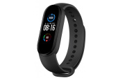 Фитнес браслет Xiaomi Mi Band 5, черный (+ доп. ремешок силиконовый зеленый) - фото