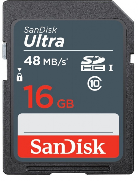 Карта памяти Sandisk Ultra SDHC 16Gb Class 10 UHS-I 48MB/s фото 1