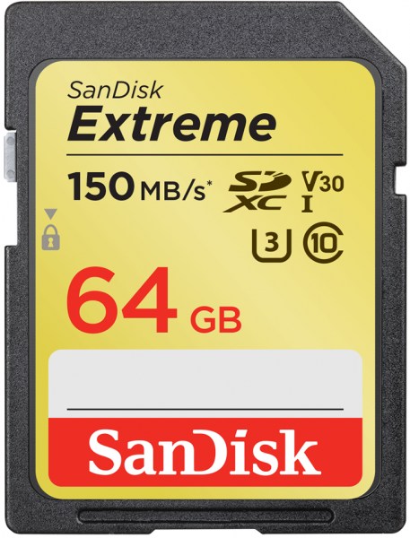 Карта памяти SanDisk Extreme SDXC 64GB V30 UHS-I (U3) 150MB/s фото 1