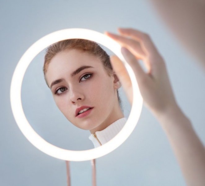 Зеркало для макияжа Xiaomi Ballet FASCINATE LED Ballet Mirror, белый фото 2