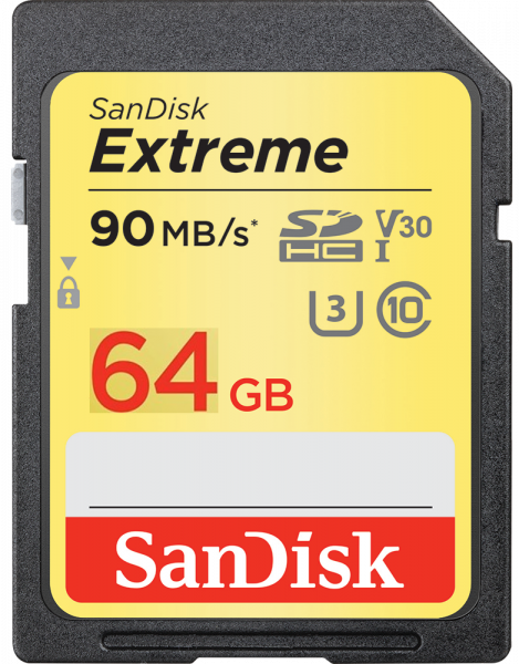 Карта памяти SanDisk Extreme Plus SDHC 64GB Class10 UHS-I U3 V30 90Mb/s фото 1