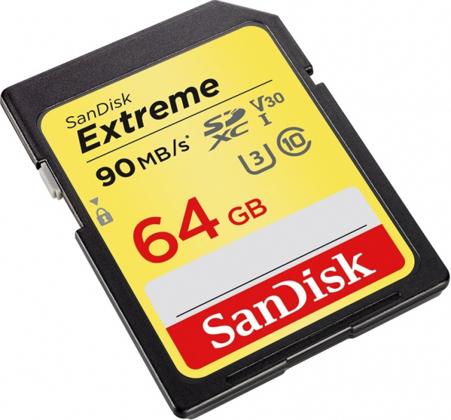 Карта памяти SanDisk Extreme SDXC 64GB Class10 UHS-I V30 (U3) 90/40MB/s фото 2