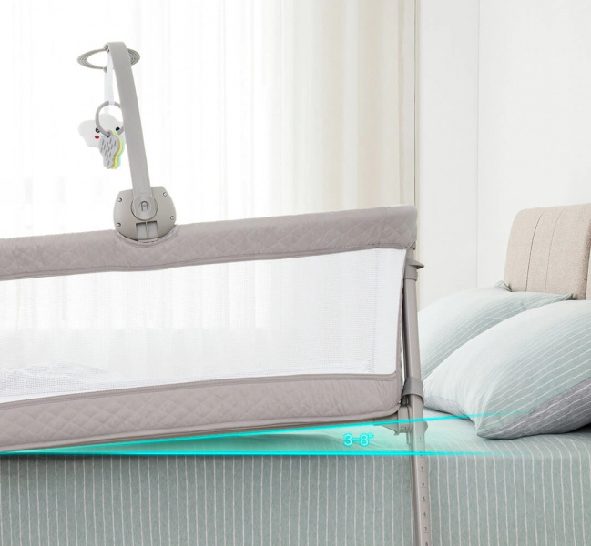 Детская кроватка Xiaomi Lobbe Under Your Pillow Baby Bed With Mobiles серая фото 8