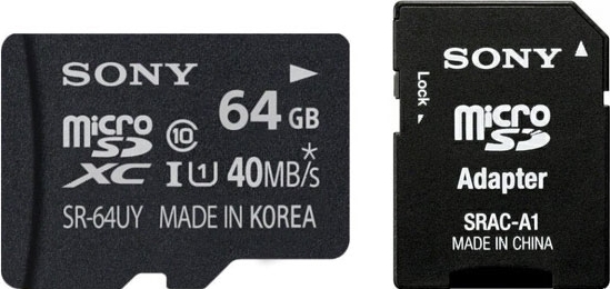 Карта памяти Sony microSDXC 64Gb, Class 10 (40/10Mb/s) + ADP фото 1