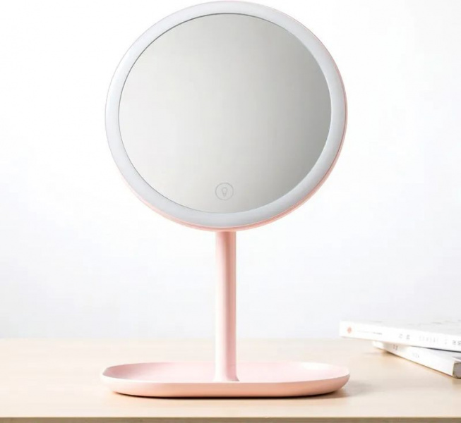 Зеркало косметическое настольное Jordan Judy LED Makeup Mirror NV529 с подсветкой, розовый фото 3